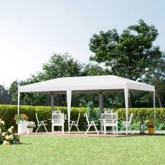 Outsunny Pop-Up Garden Gazebo with Carry Bag 6000x3000mm - White - 84C-118