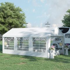 Outsunny Marquee with 6x Windows & 2 Doors 3000x6000mm - White - 84C-206