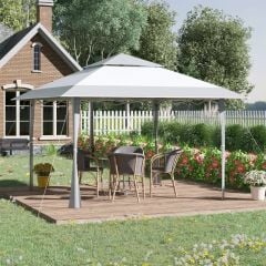 Outsunny 2 Tier Pop-Up Garden Gazebo with Carry Bag 4000x4000mm - White - 84C-229WT