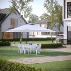 Outsunny Pop-Up Garden Gazebo with Adjustable Legs 4000x4000mm - White - 84C-247WT