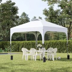 Outsunny Pop-Up Garden Gazebo with Wheeled Carry Bag 2500x2500mm - White - 84C-262V01WT