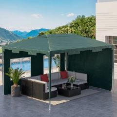 Outsunny Garden Gazebo Marquee with 2 Sidewalls 3000x4000mm - Green - 84C-329V01GN
