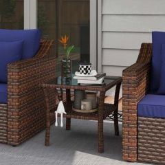 Outsunny Rattan Coffee Table - Brown - 867-164V00BN
