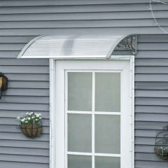 Outsunny 1m Door Canopy - Clear Sheet & Grey Bracket - B70-051V01