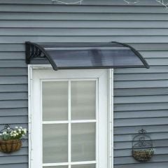 Outsunny 1m Door Canopy - Black Sheet & Black Bracket - B70-051V01BK