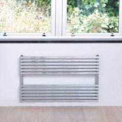 Towelrads Oxfordshire Horizontal Straight Hot Water Towel Rail 600mm x 1000mm - White - 120974- lifestyle