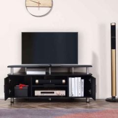 HOMCOM TV Unit with Storage - Black - 833-324BK-lifestyle