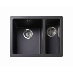 Rangemaster Paragon 1.5 Bowl Igneous Granite Kitchen Sink - Ash Black - PAR3115/AS