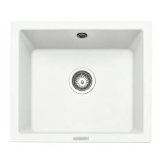 Rangemaster Paragon 1 Bowl Igneous Granite Kitchen Sink - Crystal White - PAR4553CW/