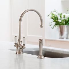 Perrin & Rowe Phoenician Mono Kitchen Mixer Tap & Rinse - Polished Brass - 4360BRWPC Main Image