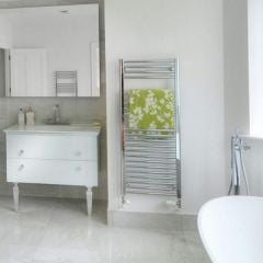 Towelrads Pisa Straight Hot Water Towel Rail 1800mm x 400mm - Chrome - 140031