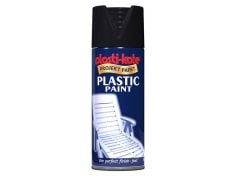 Plastikote Plastic Spray Paint Black Gloss 400ml - PKT10606