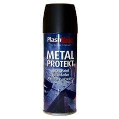 Plastikote Metal Protekt Spray Paint Matt Black 400ml - PKT1284