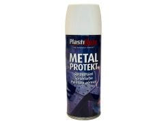 Plastikote Metal Protekt Spray Paint Satin White 400ml - PKT1287