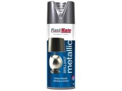 Plastikote Brilliant Metallic Spray Paint Silver 400ml - PKT161