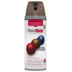Plastikote Twist & Spray Paint Satin Chocolate Brown 400ml - PKT22113