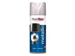 Plastikote Metallic Spray Paint Brushed Nickel 400ml - PKT4402