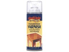 Plastikote Varnish Spray Paint Clear Gloss 400ml - PKT591