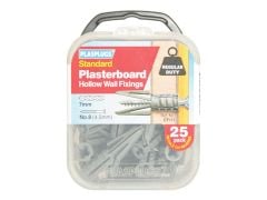 Plasplugs CF 111 Standard Plasterboard Fixings Pack of 25 - PLACF111
