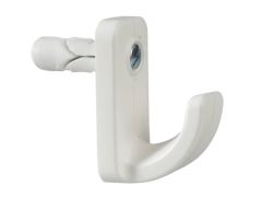 Plasplugs White Single Hollow Door Hook (1) - PLAHW124