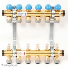 Polypipe UFH Manifold - 6 Port - 15mm - Brass - PB12741