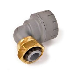 Polyplumb Bent Tap Connector (Brass Connecting Nut) 15mm x 1/2"