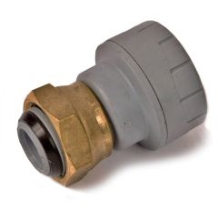 Polyplumb Straight Tap Connector  (Brass Connecting Nut) 22mm x 3/4"