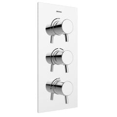 Bristan Prism Thermostatic Recessed 3 Handle Control Shower Valve with Twin Stopcocks - PM2 SHC3STP C