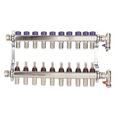 Polypipe UFH Manifold - 10 Port - Stainless Steel - PB12760