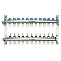 Polypipe UFH Manifold - 11 Port - Stainless Steel - PB12761