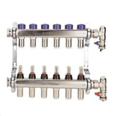 Polypipe UFH Manifold - 6 Port - Stainless Steel - PB12756