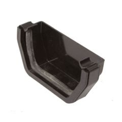 Polypipe 112mm Square Rainwater Gutter External Stop End Black