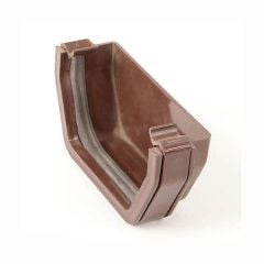 Polypipe 112mm Square Rainwater Gutter External Stop End Brown