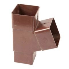 Polypipe 65mm Square Downpipe Branch 112.5 Degree Brown