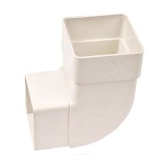 Polypipe 65mm Square Downpipe Bend 92.5 Degree White