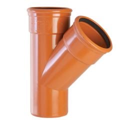 Polypipe Underground Drainage 110mm 45 Degree Double Socket Equal Junction