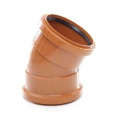 Polypipe Underground Drainage 110mm 30 Degree Double Socket Bend