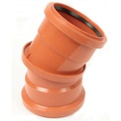 Polypipe Underground Drainage 0-30 Degree Adjustable Double Socket Bend, 110mm