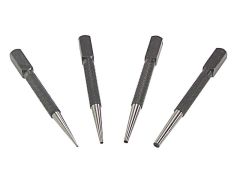 Priory 66SN4 Set of 4 Nail Punches in Wallet - PRI66SET4