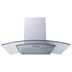 Prima Curved Chimney Hood Extension - Mounted Front View