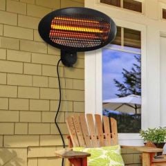 Outsunny Wall Mount Electric Infrared Patio Heater - Black - 842-123V01