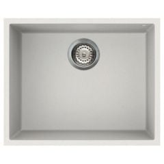 Reginox Quadra 105 Elleci 1 Bowl Granite Kitchen Sink - Granitek White - QUADRA 105 W