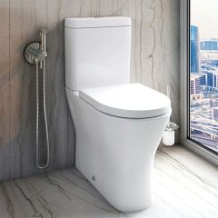 RAK Ceramics Resort Quick Release Soft Close Toilet Seat & Cover for Rimless Toilet Pans - White - RAKSEAT011