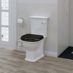 RAK Ceramics Washington Wooden Soft Close Toilet Seat & Cover - Matt Black - RAKWTNSEAT504 Main Image
