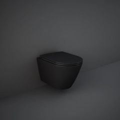 RAK Feeling Rimless Wall Hung Pan - Matt Black - RST23504A