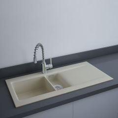 RAK Ceramics Dream 1 Slim 1.5 Bowl Kitchen Sink - Matt Greige - OC200NTSL505A