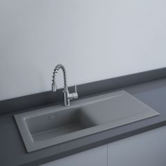 RAK Ceramics Dream 2 Slim Single Bowl Kitchen Sink - Matt Grey - OC201NTSL503A