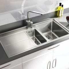 Rangemaster Arlington 1.5 Bowl Stainless Steel Inset Kitchen Sink - AR9852L/