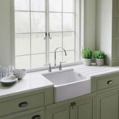 Rangemaster Farmhouse Belfast Ceramic Kitchen Sink Inc. Waste - CFBL595WH