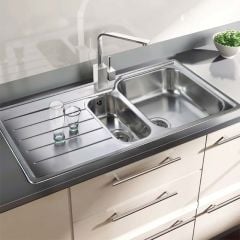 Rangemaster Oakland 1.5 Bowl Stainless Steel Inset Kitchen Sink - OL9852R/